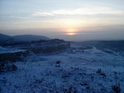 adzik7 - Zimowy zachód słońca nad kopalnią dolomitu #chrzanow #zachodslonca #zima #sp...
