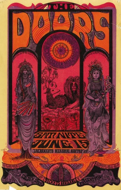 ColdMary6100 - Plakat koncertowy The Doors,1968, Sacramento Memorial Auditorium #plak...