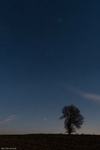 Nightscapes_pl - Winter is coming! 

Orion, Byk i Plejady w blasku Księżyca. 

#f...