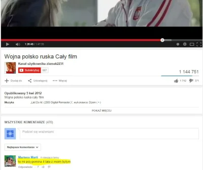 pogop - Taki oto komentarz znalazłem pod Wojną polsko-ruską na #youtube Ktoś tu musia...