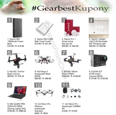 n_____S - Witam w tagu #GearbestKupony,
poniżej publikuję kupony ze sklepu interneto...