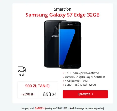 Viu93 - #cebuladeals #samsung #s7edge #morele 
Promocja na Morele