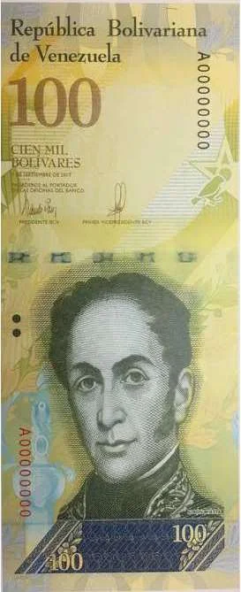 vendaval - Ciekawostka - obecnie w Wenezueli (stan na 2 stycznia 2018 roku) banknot o...
