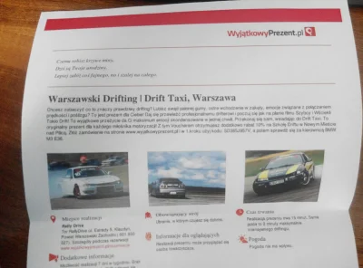 facke - #warszawa #rozdajo #drift mam do oddania voucher na Drift Taxi. Plusować zrob...