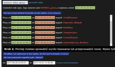 RUINERgame - @Kathilian się nie odezwał, minęło 48h, więc losujemy ponownie. I gratul...