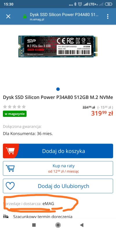 joel_str - @iNeedMany: no nie do końca, ten dysk sprzedaje emag.pl, a nie sprzedawca ...