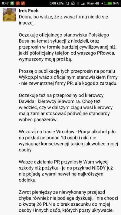 Vincenzo - Nasz Mirek ciągle się boksuje z PolskimBusem (pic related).

#polskibus #a...