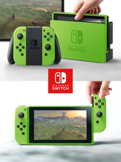 eloar - Concept Art Nintendo Switch w innych kolorach niż 'szary'.

Taki zielony to...