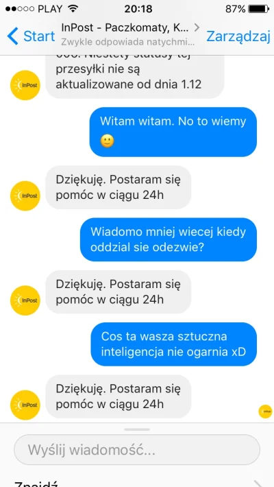 ecco - Sztuczna inteligencja #inpost w akcji ( ͡° ͜ʖ ͡°) #paczkomaty