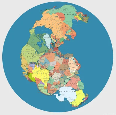 darosoldier - Mapa która pokazuje granice współczesnych państw naniesione na superkon...