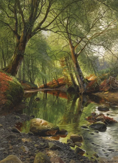 G.....n - Peder Mönsted, "A woodland stream", 1895.

#sztuka #sztukazwykopem #obrazy