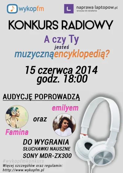 WykopFM - #wykopfmkonkurs



Już za 10 minut radiowy konkurs WykopFM!



Zaczynamy o ...