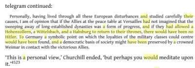 Camilli - Właśnie sobie czytam biografię Churchilla i natknąłem się na taki fragment....