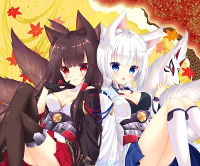 Hajak - #randomanimeshit #azurlane #akagi #kaga #kemonomimi #kitsunemimi #anime