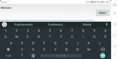 Migfirefox - Chciałem zapisać nowy kontakt w telefonie. Klawiatura Googla mnie trochę...