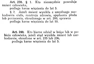 kuba70 - @Kajetan8: Tu masz art. z kodeksu karnego II RP, który obowiązywał ze zmiana...