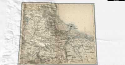 Sinklinorium - Trójmiasto w 3D z mapą z XIX wieku. Dzieło własne. 
#mapporn #mapy #g...