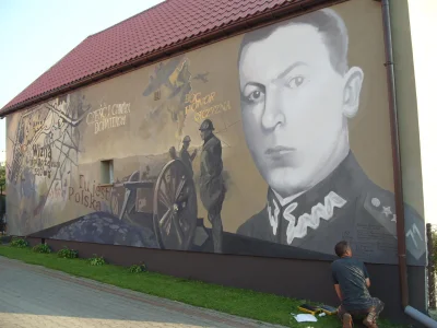 BJXSTR - W miejscowości #wizna powstał mural poświęcony kpt. Stanisławowi Brykalskiem...