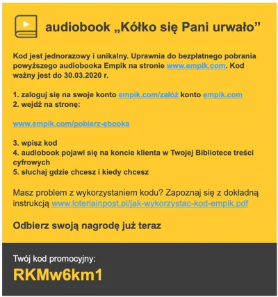 White-Raven - audiobook „Kółko się Pani urwało” empik
#rozdajo #audiobook