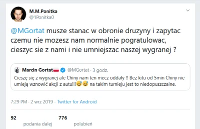 The_DiceMan - Wielki ból dupy Marcina Gortata. 

Bez niego reprezentacja osiąga wię...