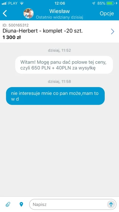 farmaceut - Mirky, co odpisać temu agresywnymi panu? 
Niby sprzedaje ksiazki, a elokw...