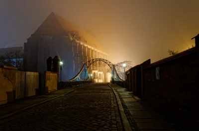 n.....e - Most Tumski, mgła i uliczny grajek

#wroclaw #fotografia #kochamwroclaw