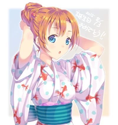 FlaszGordon - #randomanimeshit #animeart [ #lovelive #honokakousaka ] #kimono
