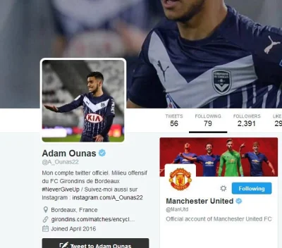 ryzu - Adam Ounas zaczął obserwować #united na twitterze, potwierdzenie transfer już ...