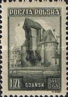 m.....3 - A tutaj żuraw nad Motławą na znaczku Poczty Polskiej z 1945r.