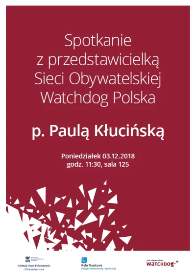 Watchdog_Polska - Kolejne spotkanie! Tym razem #poznań ( ͡° ͜ʖ ͡°) Zapraszamy na otwa...