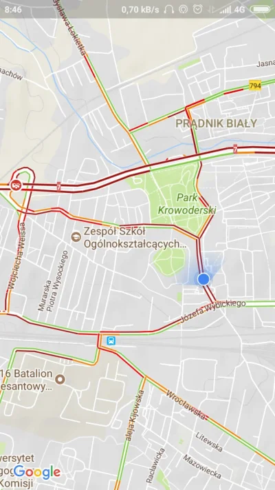 Rastaul13 - @Guziq Jakiś wypadek jest na Opolskiej i wszystko stoi. Już od 20+ min tł...
