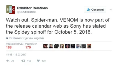 janushek - > Venom ma trafić do kin 5 października 2018 roku. Taką informację od stud...