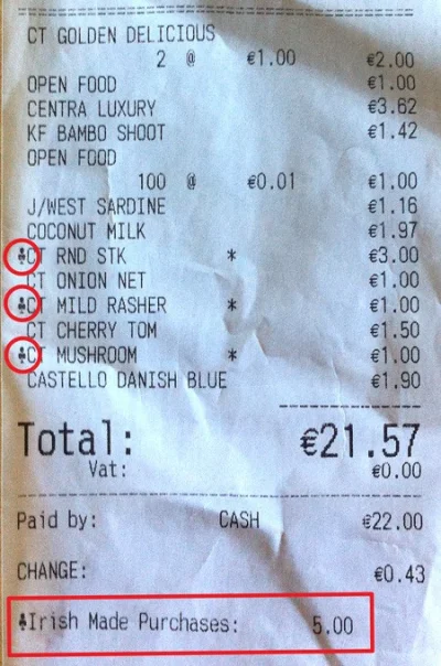 n.....c - W Irlandii każdy irlandzki produkt jest na rachunku oznaczony koniczynką i ...