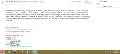 ZarlokTV - Dostałem takiego mejla od firmy Intersnack/Przysnacki, 
Co radzicie? Opub...