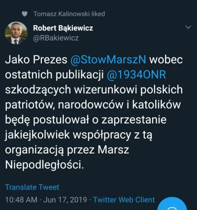 Volki - @jamtojest Narodowcy się odcinają od nich.