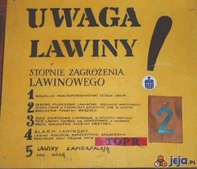 j.....k - @manedhel: 5 stopień oznacza, że lawiny #!$%@?ą pod górę. ( ͡° ͜ʖ ͡°)