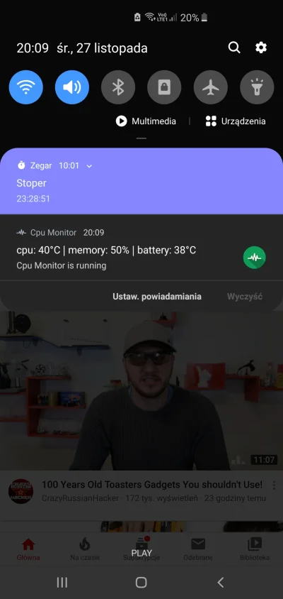 Fears666 - @linaam: Używam CPU monitor i teraz przy oglądaniu Youtube telefon się nag...