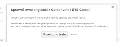 le1t00 - Wchodzę na GoldenLine, patrzę a oni oferują mi darmowy test na angielski jęz...