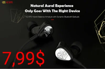 sebekss - Tylko 7.99$ za świetne słuchawki bluetooth KZ BTE Hybrid Balance Armature D...