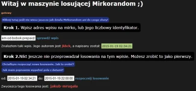 jkbck - @bobok: Wołam do wyniku.
Zwycięzca to: @jakub-mrugala Gratuluję! Podaj adres...