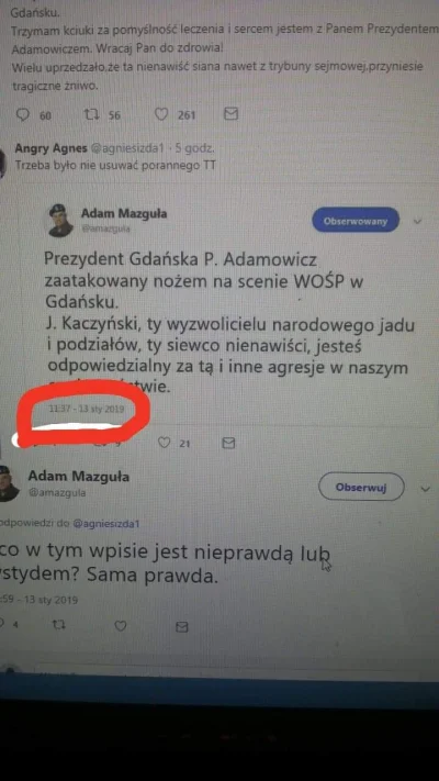 e.....9 - Widział ktoś ten wpis na twitterze niejakiego Adama Mazguły z godziny 11 cz...