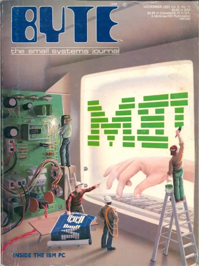 LostHighway - #vintage #komputery #okladka magazynu #byte #ibm