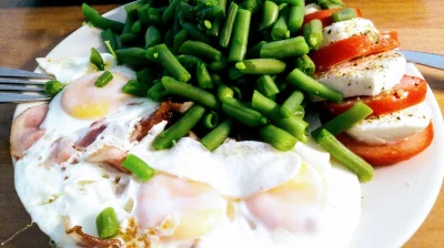 ElCiesiel - Jeden z moich ulubionych zestawów obiadowo-śniadaniowych:
Jaja na boczku...