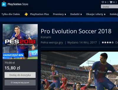 Marcinnx - odgrzebałem ostatnio #ps3
w #psstore jest oferta na #pes18 za 15,8zł
war...