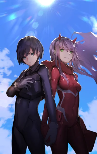 bakayarou - #randomanimeshit #darlinginthefranxx #zerotwo #hiro #pixiv #anime #