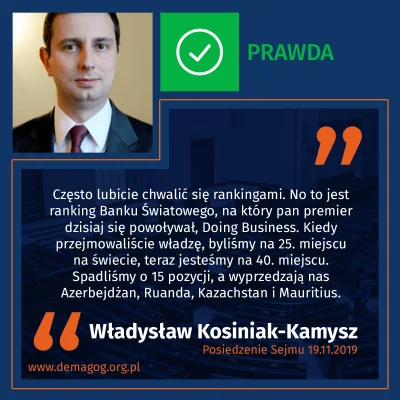 DemagogPL - @DemagogPL: Które miejsce zajęła Polska w rankingu Doing Business?

Spr...