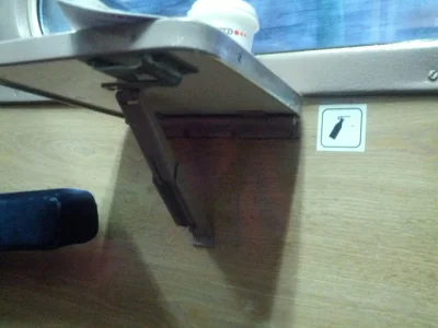W.....a - Mój stolik w pociągu ma wbudowany otwieracz do butelek. A podobno pić nie m...