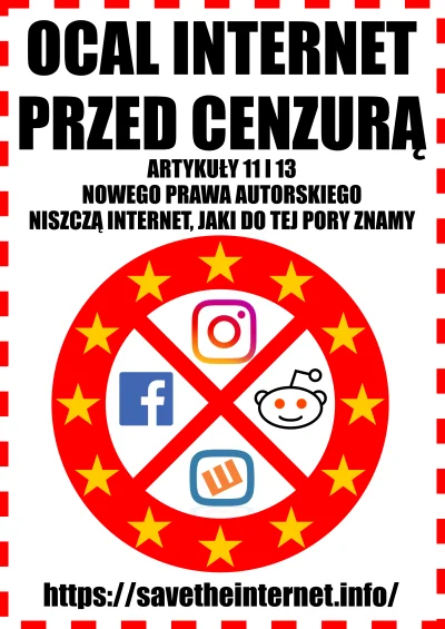 phoe - #cenzura #antyart13 #internet 

Popełniłem taki oto plakat.

https://cdn.d...