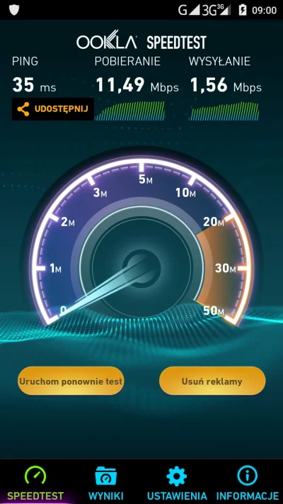 l.....l - @jacekprim: czyli zapieprza.. Jak daje ponad 10 Mbps to raczej jest H+.. Je...