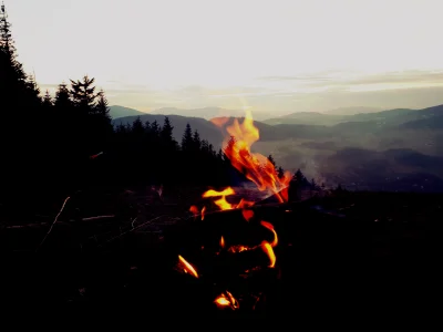 kretoslaw999 - Zachód słońca i ognisko w Beskidzie Wyspowym 
#góry #bushcraft